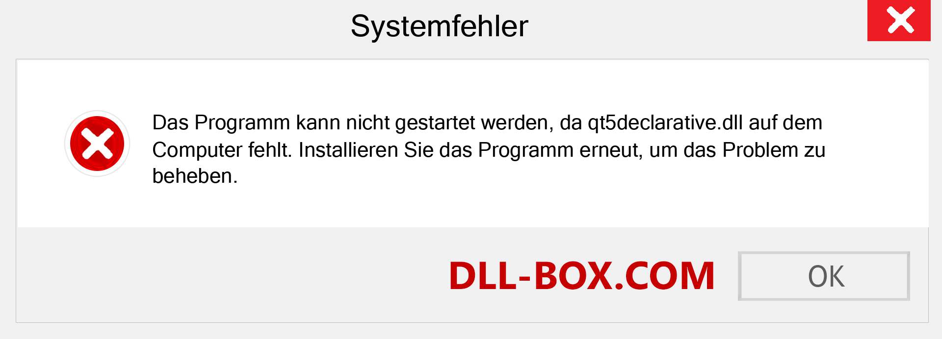 qt5declarative.dll-Datei fehlt?. Download für Windows 7, 8, 10 - Fix qt5declarative dll Missing Error unter Windows, Fotos, Bildern