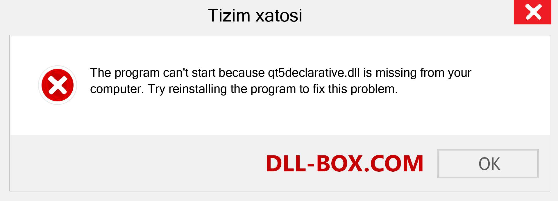 qt5declarative.dll fayli yo'qolganmi?. Windows 7, 8, 10 uchun yuklab olish - Windowsda qt5declarative dll etishmayotgan xatoni tuzating, rasmlar, rasmlar